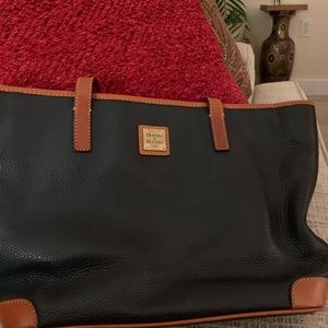 Dooney and Bourke leather tote.  Dark blue/navy